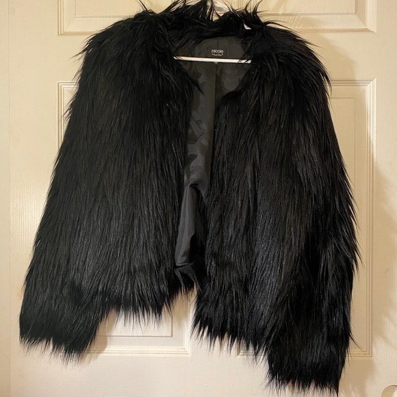 Nicole Miller Jackets & Blazers - Nicole Miller Black faux mohair coat size xl